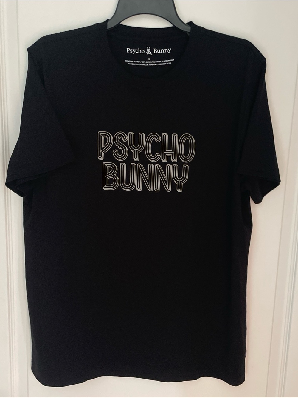 Men's Psycho Bunny T-Shirt Black Size 5 M 100% Pima Cotton Medium New